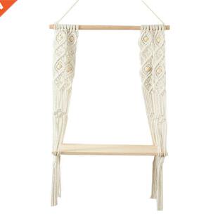 Macrame Hanging Shelf Rustic Boho 1 Tier Shelf Wall Hanging