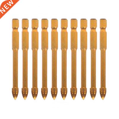 10Pcs Cross Hex Tile Drill Bit Set Tungsten Steel Marble Gla