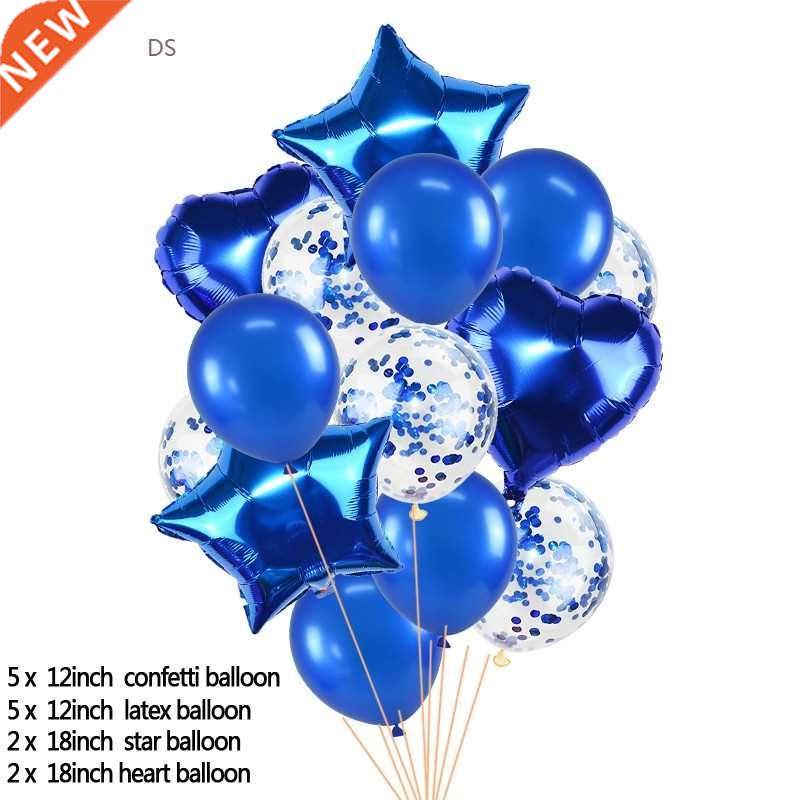 14Pcs/set 18inch Heart Star F oon 12inch Confetti Latex oons