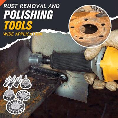 1PC Rust Removal Steel Rotary Joint Knot Flat Wire Wheel Cup