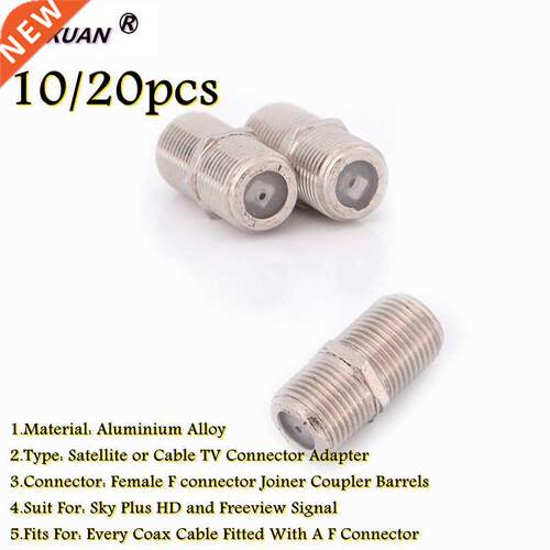 10/20pcs F Type Coupler Adapter Connector Female F/F Jack RG
