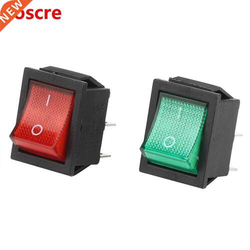 5Pcs KCD4 Rocker Switch 4 Pin ON/OFF Red Light Electrical Eq
