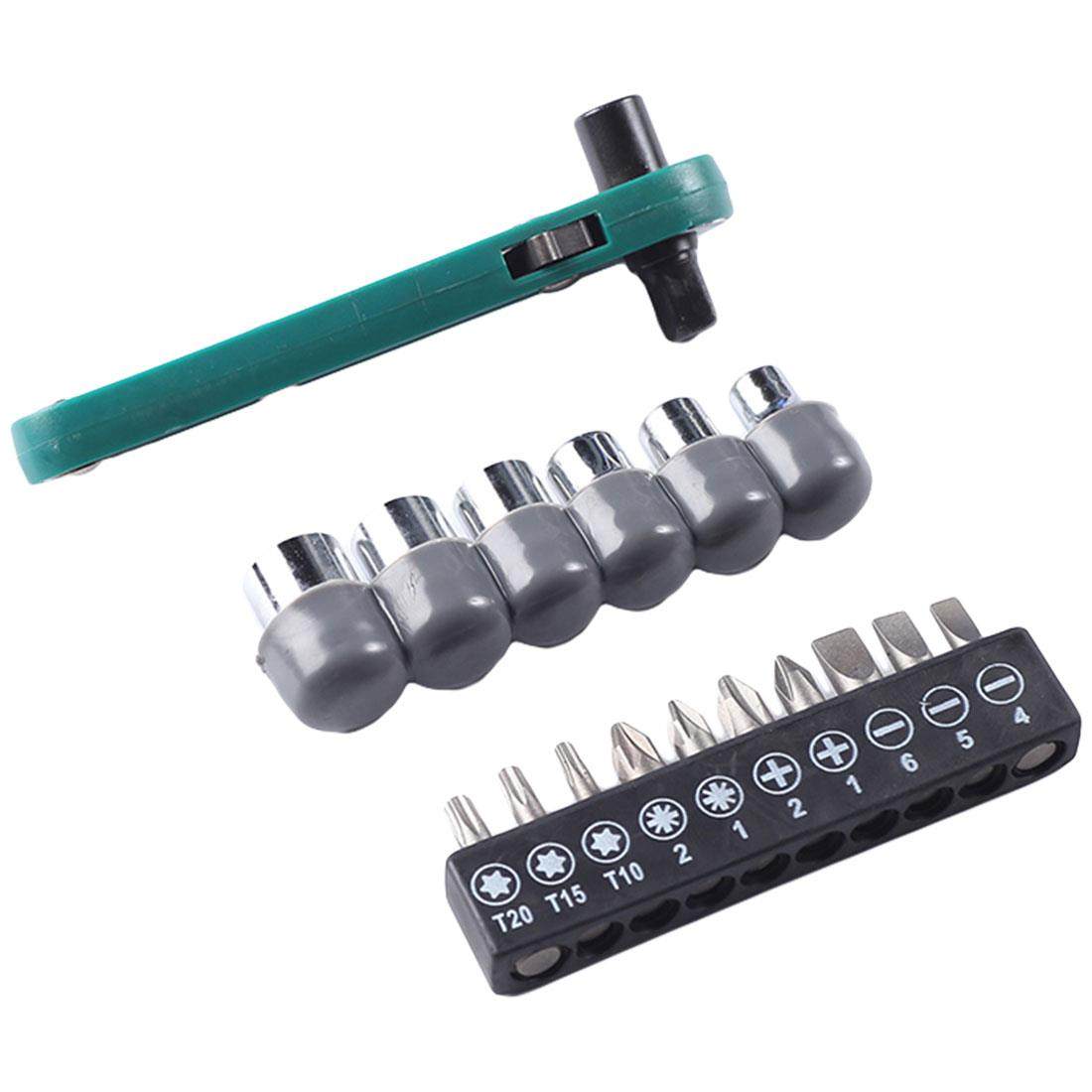 Ratchet Wrench Combination 17pcs With Batch Head Sleeve Set
