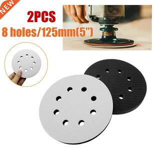 2pcs 8-Hole Soft Sponge Interface Pad For Sanding Pads 5 Inc