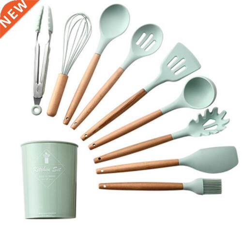9-12PCS Silicone Utensils Set Spatula Shovel Soup Spoon Egg