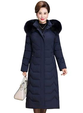 2021 Warm Winter Jacket Women Long Parkas Hooded Fur Collar