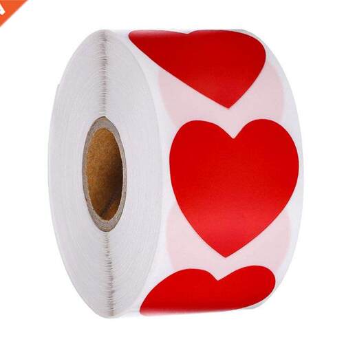 Heart Shape Red Stickers Seal Labels 100-500pcs Labels Stick