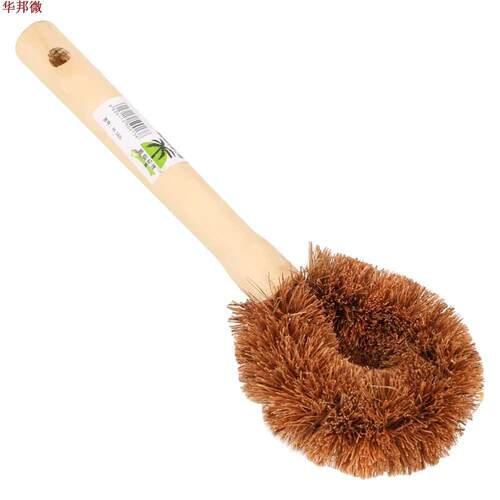 Dish Washing Tool Natural Coconut Brown Long Handle Cleaning