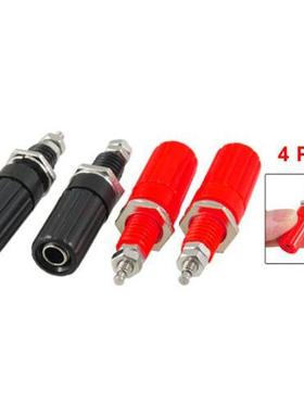 4 Pcs Metal Body 4mm Female Banana Socket 7mm Thread Binding