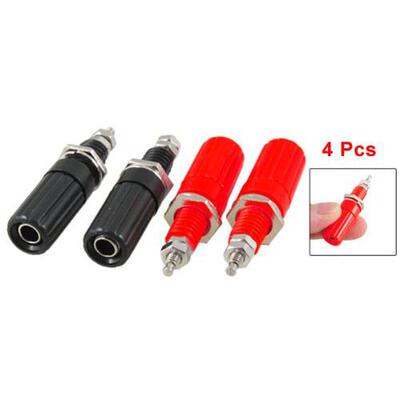 4 Pcs Metal Body 4mm Female Banana Socket 7mm Thread Binding