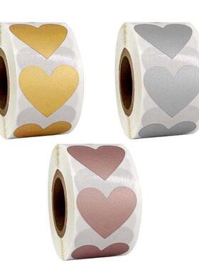 00Pcs Heart Shape Silver Gold Stickers Stamp Envelopes Card
