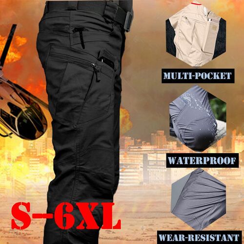 Men's Tactical Cargo Pants Elastic Multi Pocket Outdoor Casu