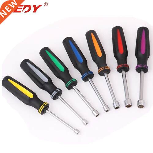 7Pcs Inch Hollow-Shaft Nut Driver Set Hex Bit Socket Nut Key