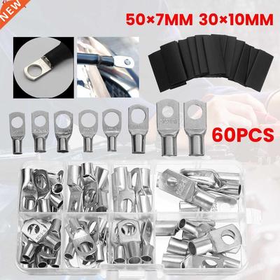 140PCS Assortment Cable Lug Copper Terminals Crimp Ring Batt