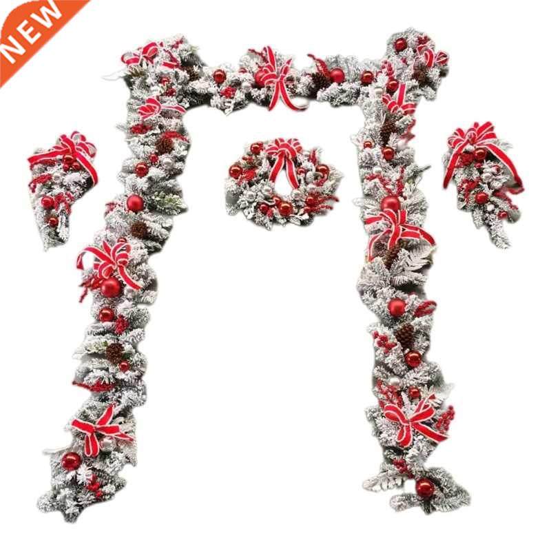 Christmas Wreaths Flocking Snow Frost Red Berry Pine Cone Ga