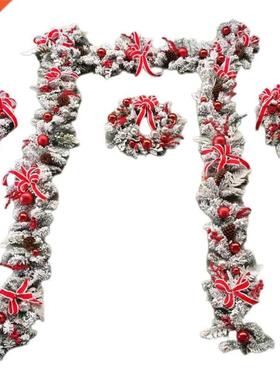 Christmas Wreaths Flocking Snow Frost Red Berry Pine Cone Ga