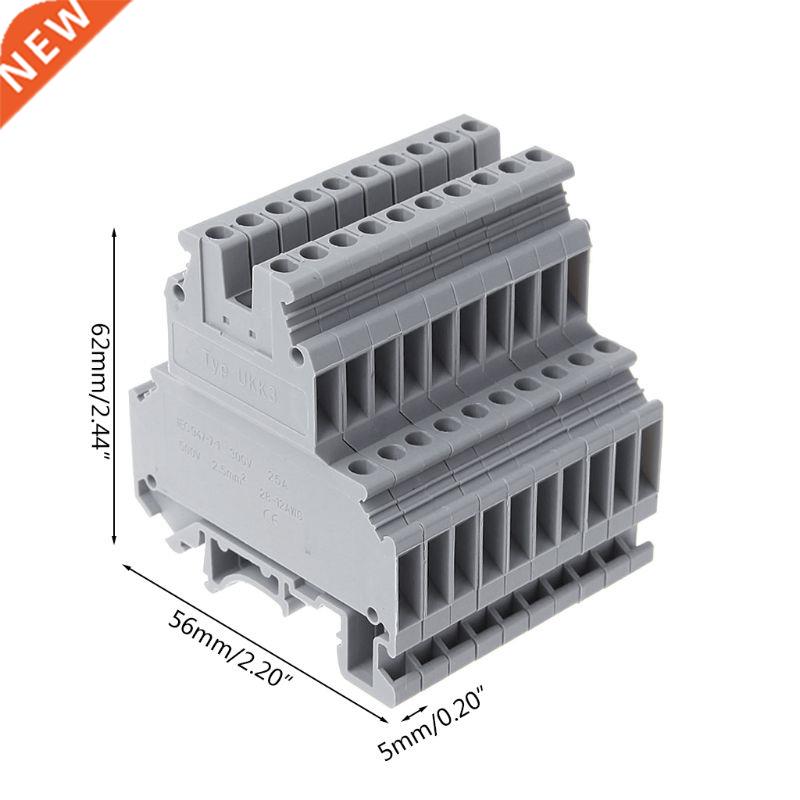 50 Pcs UKK3 DIN Rail Double Level Dual Row Terminal Block 50