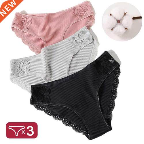 M-XXL 3PCS Cotton Underwear Women's Panties Set Comfort