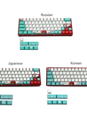 Russian Sea Coral Ukiyo-e Keycap e Sublimation OEM Profile