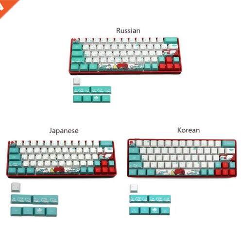 Russian Sea Coral Ukiyo-e Keycap e Sublimation OEM Profile