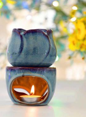 Tulips Shpe Cermic Incense Burner romtherpy Oil Stove