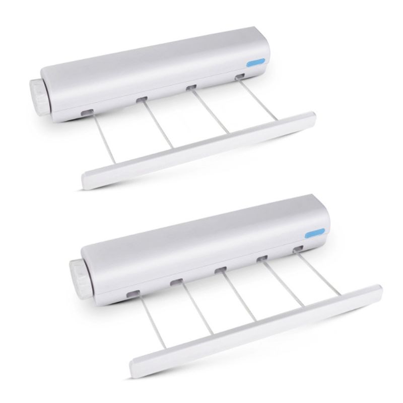 Wall Mounted 4/5 Clothes Line Retractable Laundry Hanger Clo