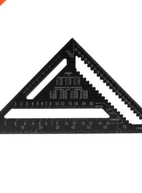 12Inch Aluminum Alloy Metric Triangle Ruler Angle Protractor