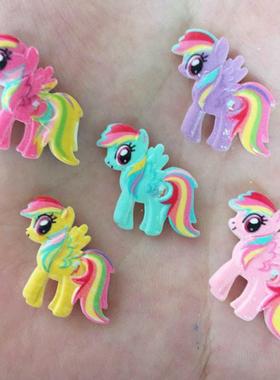 10PCS Resin Hand-paint Cute Horse Flatback Stone Child Scrap