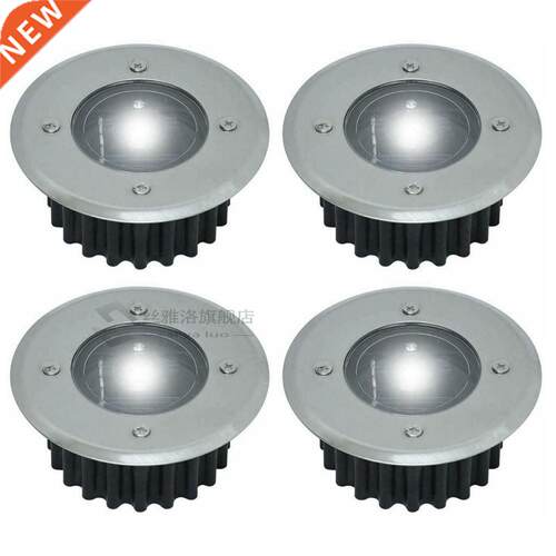 4pcs Solar Powered LED Deck Lights Stainless Steel Outdoor G