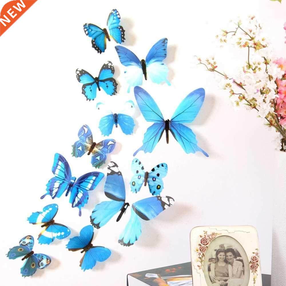 set of 12 beautiful 3d butterfly sticker wall decor home dec