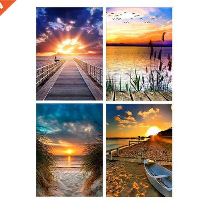 4 Pack Sunrse 5D  Damond Pantng Kts Full Drll Rhne