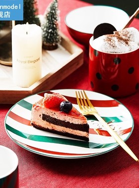 Christmas ceramic plates and bowls set Coffee mug kitchen Fr