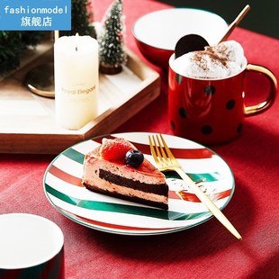 Christmas ceramic plates and bowls set Coffee mug kitchen Fr
