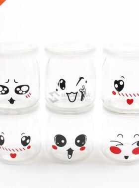 6piece 200ML yogurt cup cup glass packing cup with lid mouth
