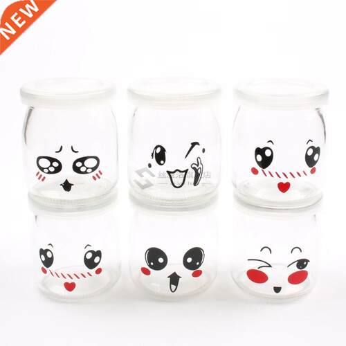 6piece 200ML yogurt cup cup glass packing cup with lid mouth