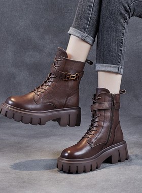 Thick-soled Fashion Casual Martin Boots Women Shoes Autumn A