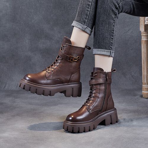 Thick-soled Fashion Casual Martin Boots Women Shoes Autumn A
