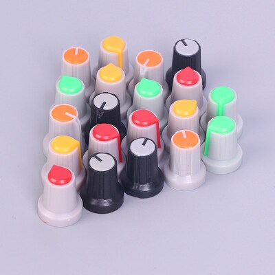 20Pcs Potentiometer Rotary Knobs 6mm Plastic Threaded Knurle