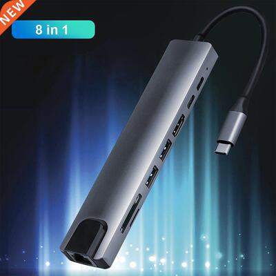 8 In 1 4K Multiport Type C To USB-C HDMI Adapter USB 3.0 Cab
