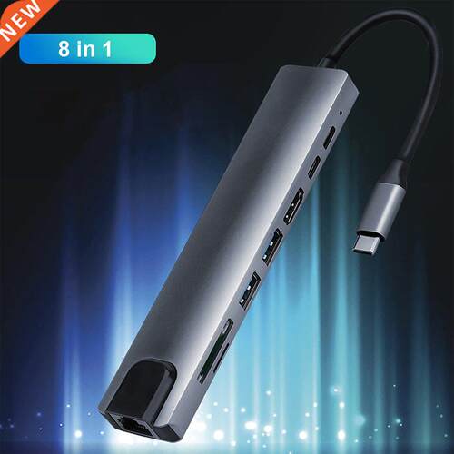 8 In 1 4K Multiport Type C To USB-C HDMI Adapter USB 3.0 Cab