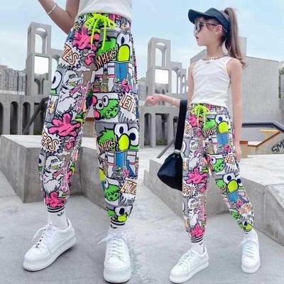 Streetwear Legging for Girls Loose Pants Children Wide Leg P