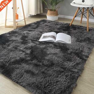Gray Carpet for Living Room Plush Rug Bed Room Floor Fluffy