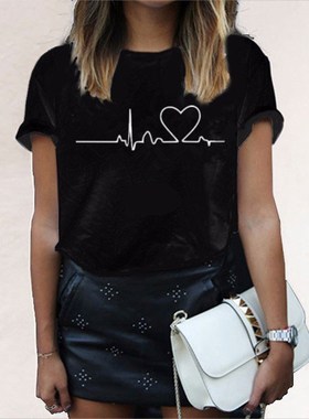 Love Print T-shirts For Women Harajuku Summer T Shirt New Fa