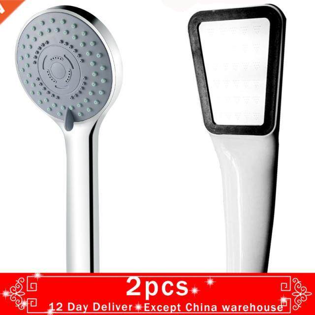 2pcs Rainfall Shower Head 5 Mode Setting Water Saving Shower