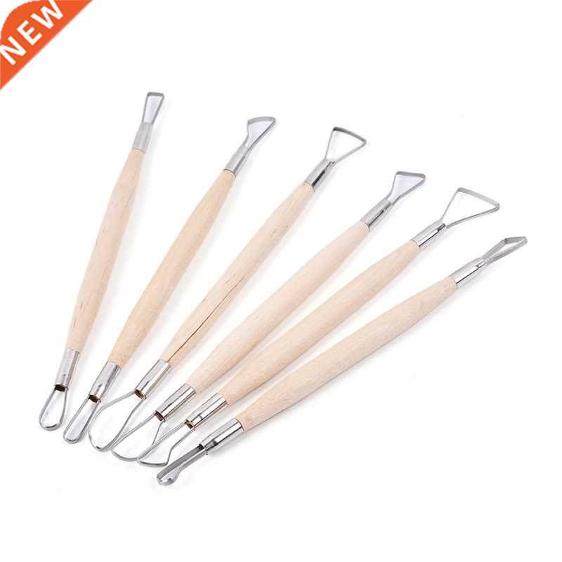 Clay Sculpting Tools Set of 6 Double Head Wood Handle Wax Po