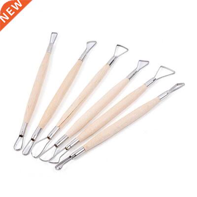Clay Sculpting Tools Set of 6 Double Head Wood Handle Wax Po