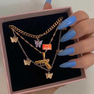 Bohemian Multilayer Necklaces For Women Men Gold Butterfly