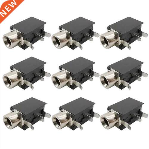 Black PJ-316 3.5mm Headphone Female Jack PCB Mount Connector