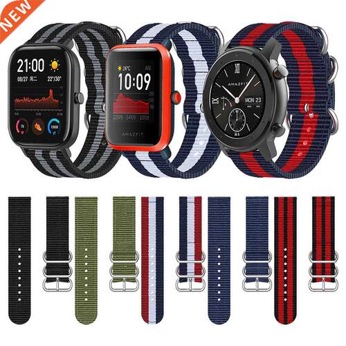 22 20mm Ring Buckle Fabric Band for Huami Amazfit Smart Wat