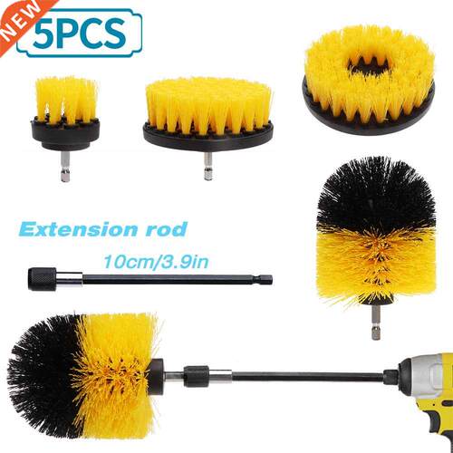 5Pcs Drill Brush Power Scrub Clean Attachment Set Nylon Powe